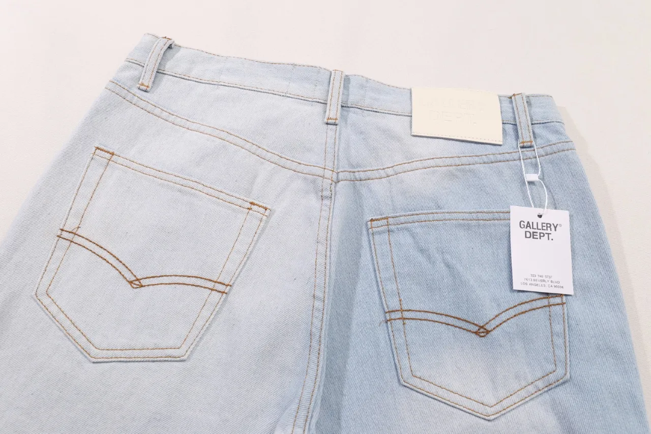 658#Gallery Dept New Mandarin Duck washed blue bootcut jeans blue spliced ​​denim trousers beautiful trendy trousers casual versatile trousers blue S~XL P250